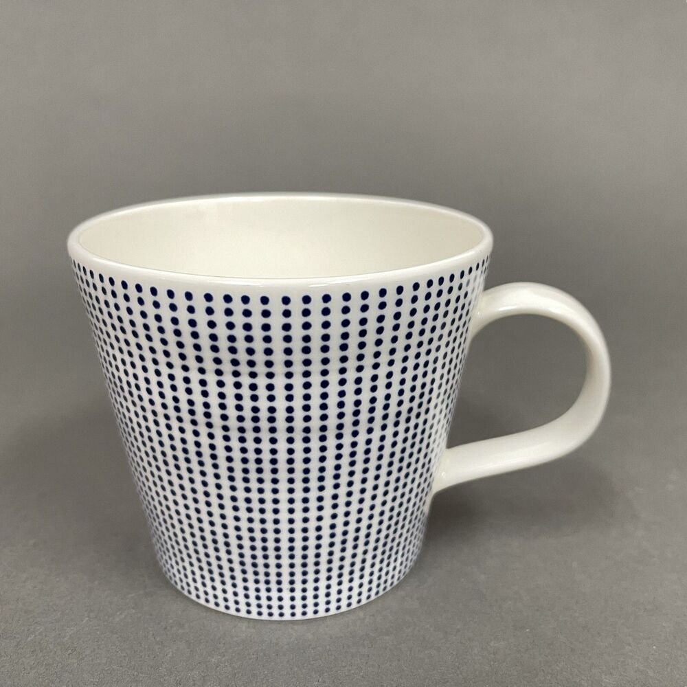 Royal Doulton London Coffee Cup Mug White Blue Dots Dishwasher‎ Microwave Safe